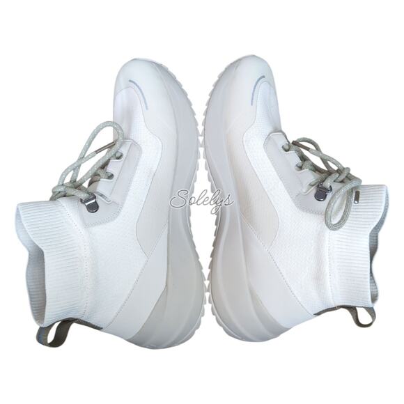 Vessi Stormburst High Womens 9 Dune Beige Waterproof DymaTex Knit Sneaker Boot - Picture 11 of 13